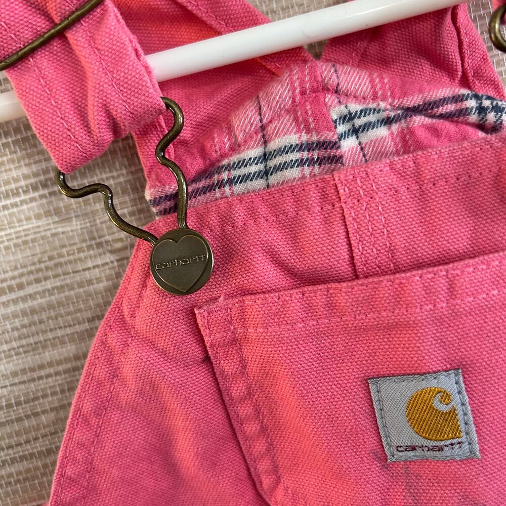 Carhartt Overalls Baby Girls Fleece lined Pink size 6M - Picture 4 of 5